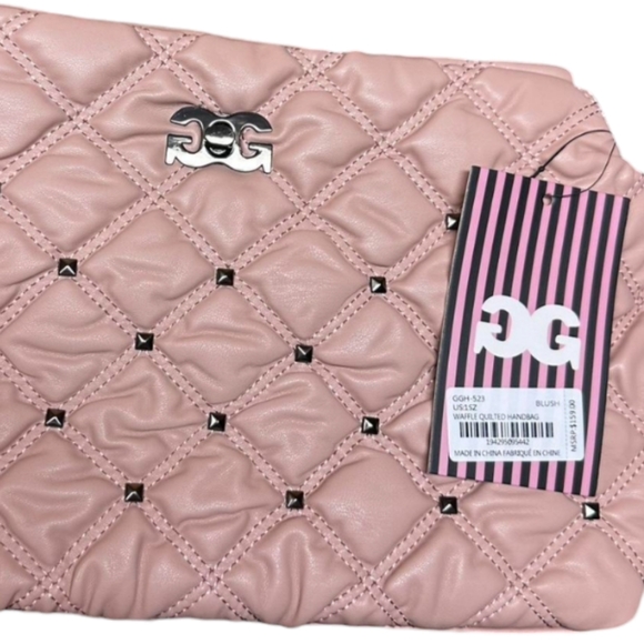 New! Gilda Paris Waffle Quilted Handbag in Blush Pink - Picture 4 of 4